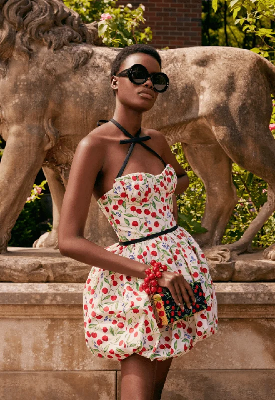 Printed cherries minidress