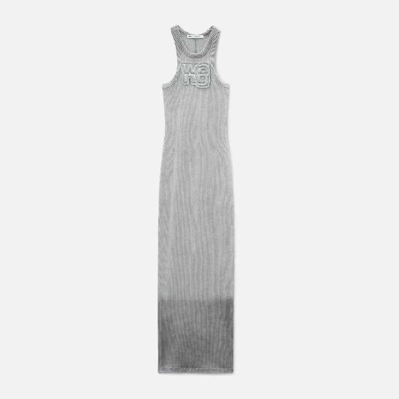 T by Alexander Wang Distressed Edge Mini Dress - Grey