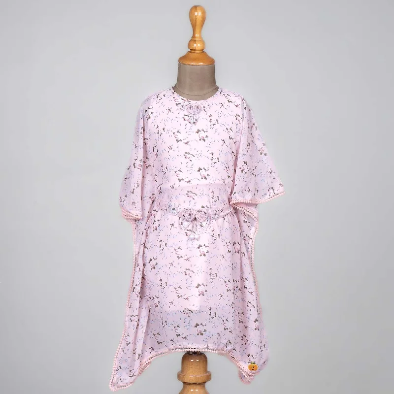 Pink & Lemon Floral Kaftan Midi for Girls