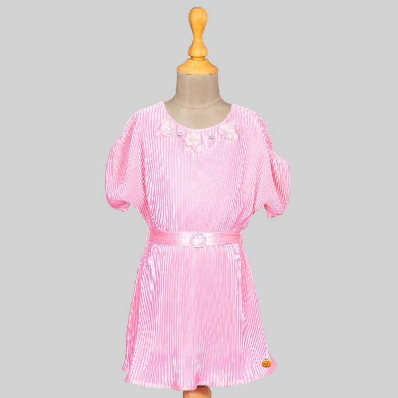 Pink Pleated Midi for Girls