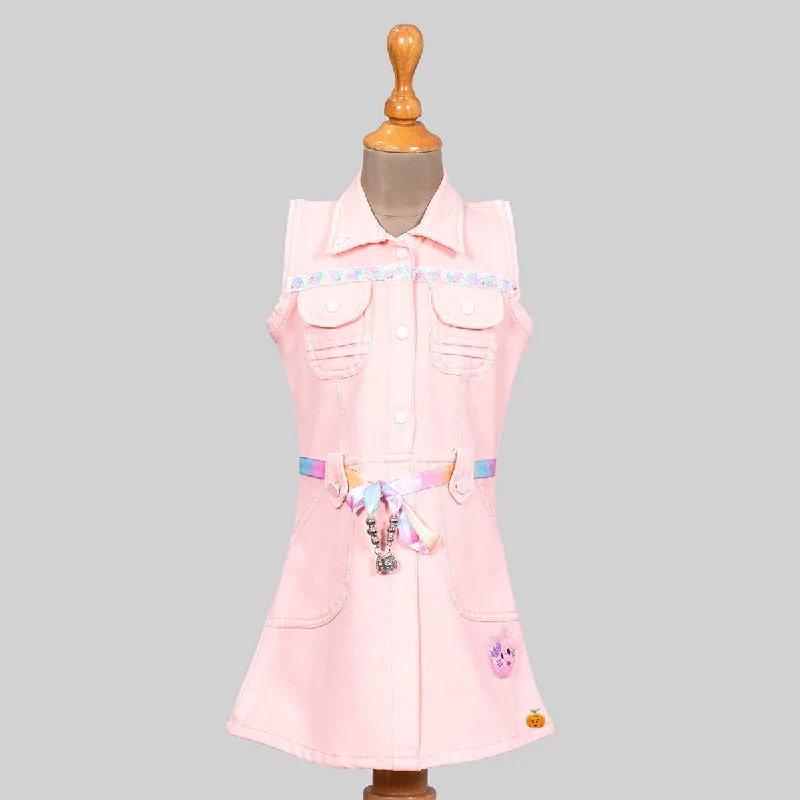 Peach Collar Midi for Girls