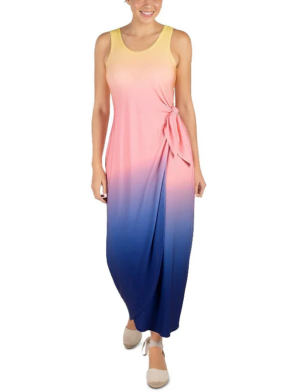 Womens Ombre Mid-Calf Midi Dress