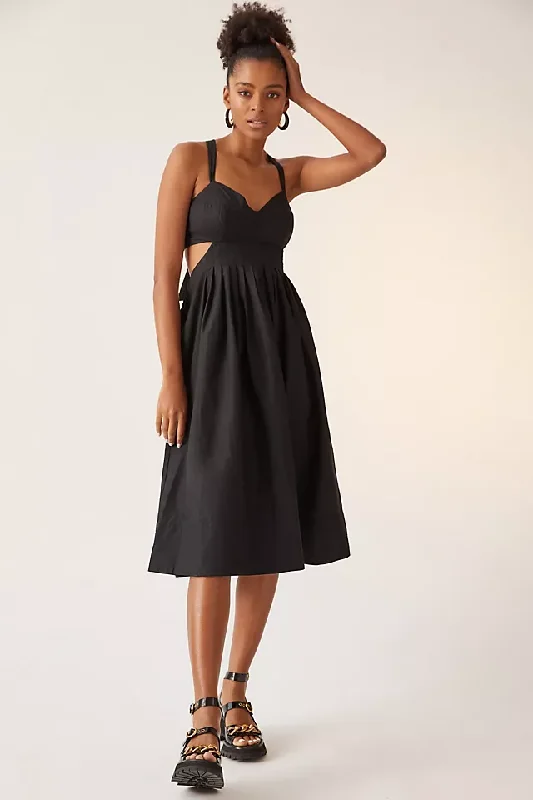 Lowry Black Bow-Back Midi Dress