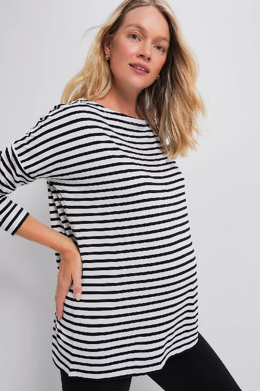 Black and White Stripe The Perfect Longsleeve Tee