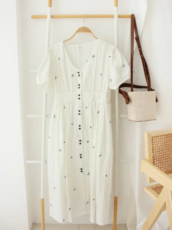 KAY WHITE DAISY LONG DRESS