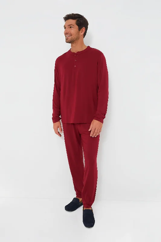 Sangria Henry Long PJ Set