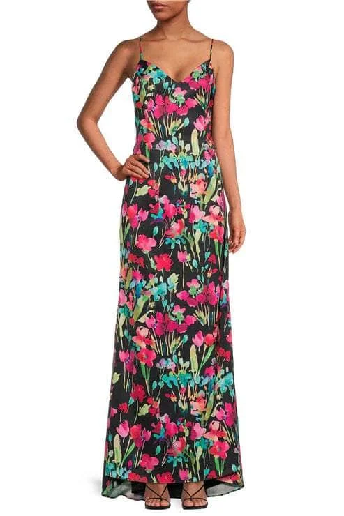 Liv Foster ML1E208209 - Floral Printed Sleeveless Long Dress