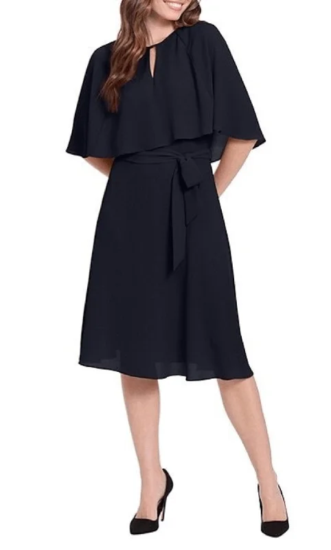 London Times T6408M - Cape Sleeve A-Line Cocktail Dress