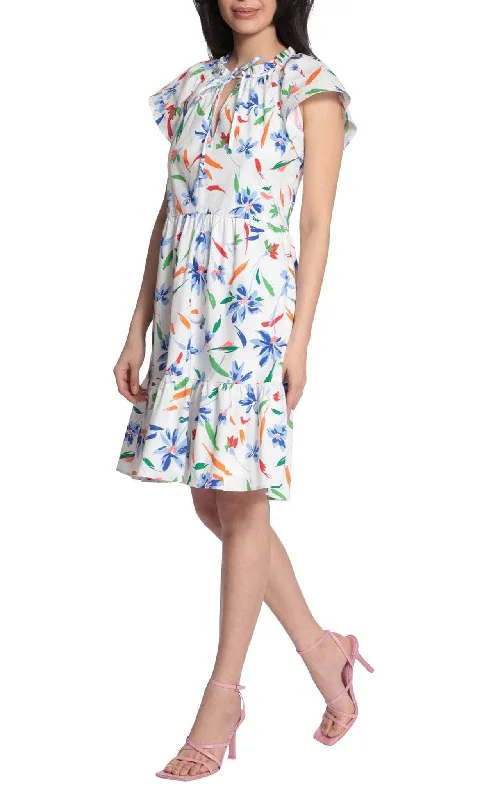 Maggy London G5236M - Cap Sleeve A-Line Cocktail Dress