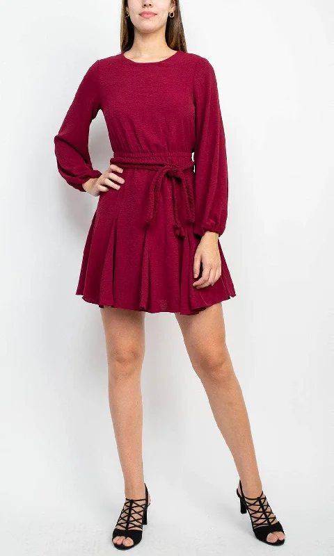 Sage Collective SU05D02 - Bishop Sleeve Twill Cocktail Dress