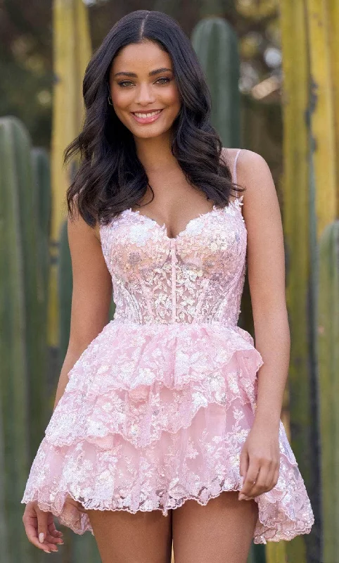 Sherri Hill 55804 - V-Neck Tulle Cocktail Dress