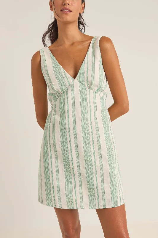 Dinero Stripe Mini Dress Green