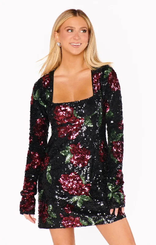 Out Tonight Mini Dress ~ Send Me Roses Sequins